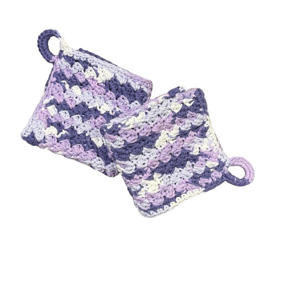 Handmade Crochet Washcloths, Facecloths Dishcloths Bath Scrubbies, 100% Cotton - Picture 3 of 5